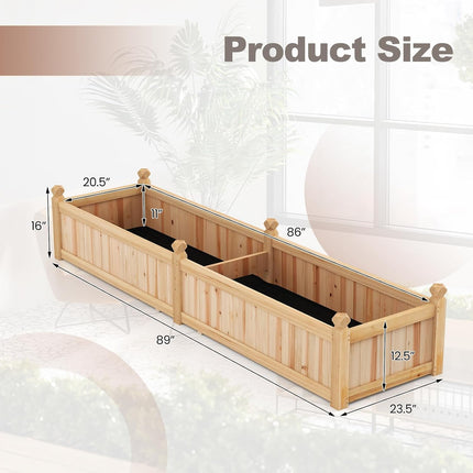 Dreamade Wood Raised Garden Bed with Corner Drainage