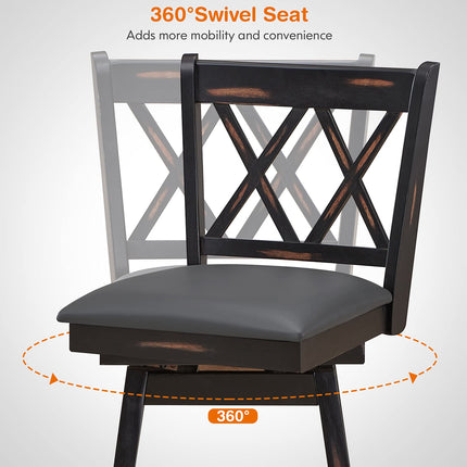 Dreamade Bar Stool with Foot Rest Upholstered Cushion & Ergonomic Backrest