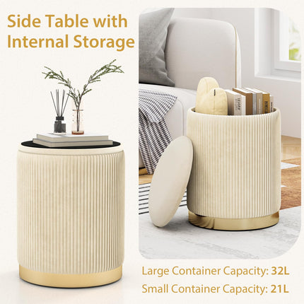 Dreamade Ottoman with Storage - Set of 2 Storage Ottomans