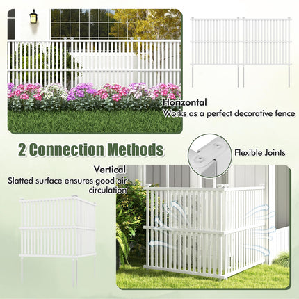 Dreamade Air Conditioner Fence 2/4 Panels - 45''W x 45''H Outdoor Fence Privacy Screen with Metal Stakes