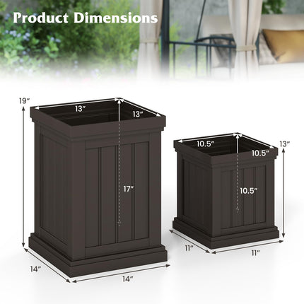 Dreamade 19" Large & 13” Small Flower Pots with Drainage Holes & Nesting Design