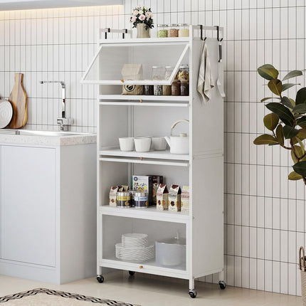 Dreamade 5-Tier Kitchen Storage Cabinet, Freestanding Metal Baker's Rack