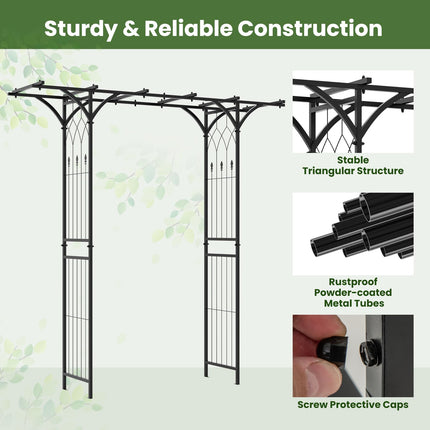 Dreamade Garden Arch Trellis, Wedding Arbor for Ceremony Party, 79''W x 81''H, Metal Garden Arbor for Climbing Plants Rose