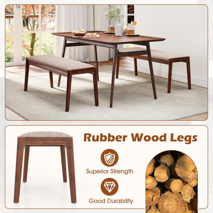 Dreamade 45" Upholstered Entryway Bench with Rubber Wood Legs and Fabric Padded Seat