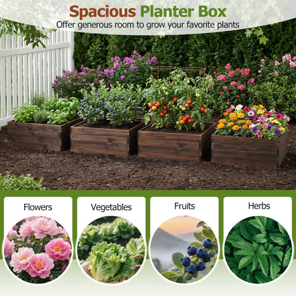Dreamade 23" x 23" Square Wooden Raised Garden Bed (1/2)