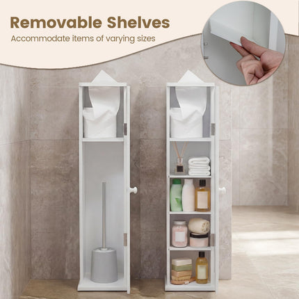 Dreamade Small Bathroom Storage Cabinet with Door and Removable Shelves