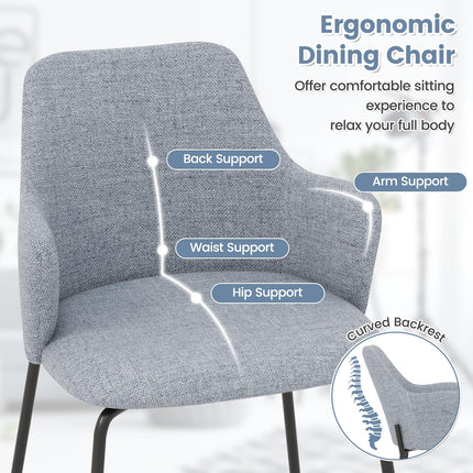 Dreamade Dining Chairs Set, Upholstered Accent Chairs w/Curved Backrest