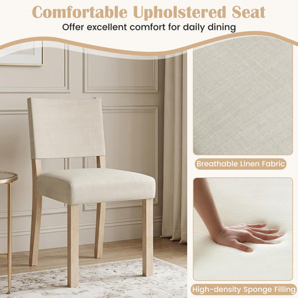 Dreamade Set of 2/4 Upholstered Dining Chairs with Linen Fabric Seat