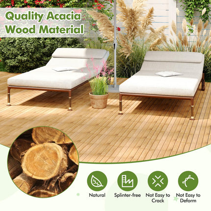 Dreamade 30 PCS Acacia Wood Interlocking Patio Deck Tiles