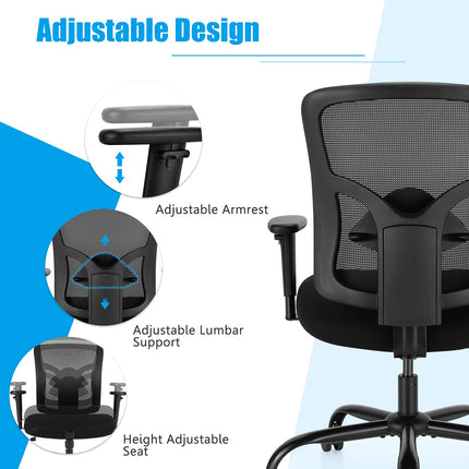 Dreamade 400LBS Mesh Big and Tall Office Chair Swivel Task Chair