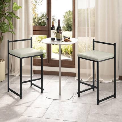 Dreamade 26 Inch Modern Metal Bar Stools Set of 2/4 Armless Bar Chairs with Low Back
