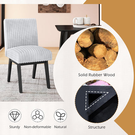 Dreamade Fabric Upholstered Channel Tufted Kitchen Chair w/ 6" Thick Padded Seat & Backrest