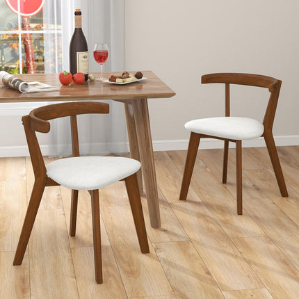 Dreamade Wooden Dining Chairs, Farmhouse Hanging Kitchen Chairs w/Rubber Wood Frame