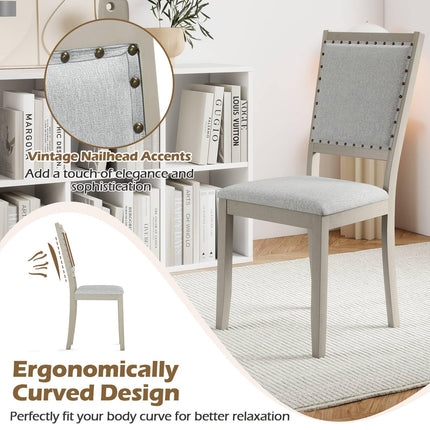 Dreamade Dining Chairs Set of 2/4 Fabric Upholstered Kitchen Chairs w/Padded Seat & Back Cushions