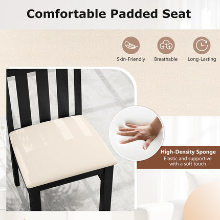 Dreamade High Back Dining Room Chairs with Padded Seat & Rubber Wood Frame