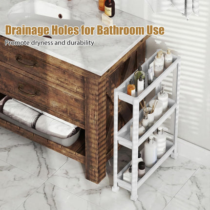 Dreamade 2-Pack 3-Tier Slim Rolling Storage Cart