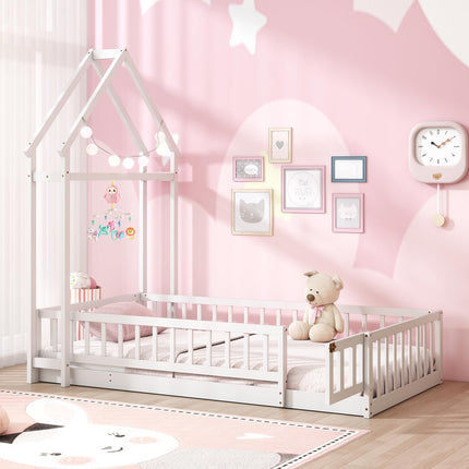 Dreamade Twin House Floor Bed for Kids