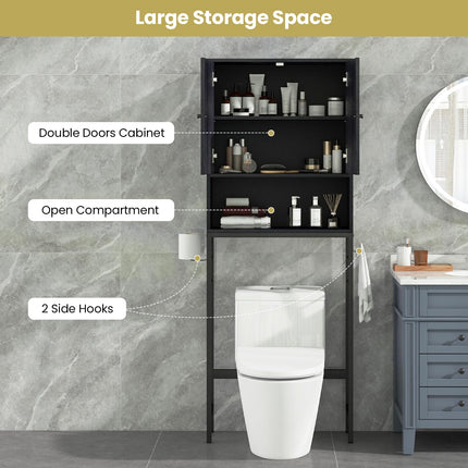 Dreamade Over The Toilet Storage Cabinet - Toilet Shelf Rack with Anti-Tip Device