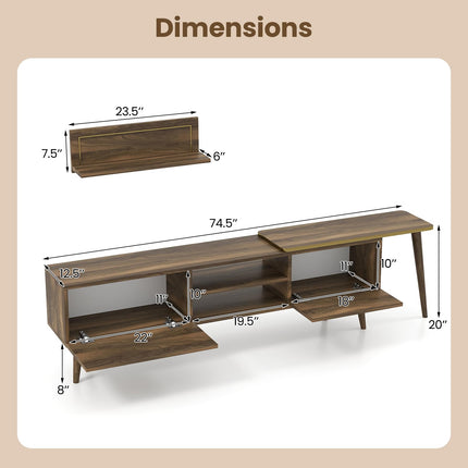 Dreamade 85 Inch TV Stand and 2 Floating Shelves Set
