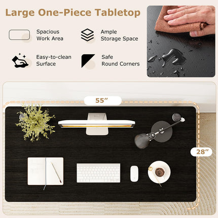 Dreamade Universal Wood Table Top 55 x 28 inch Solid One-Piece Desk top