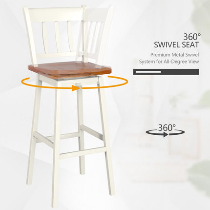 30.5 Inch Rubber Wood Bar Chairs - Dreamade