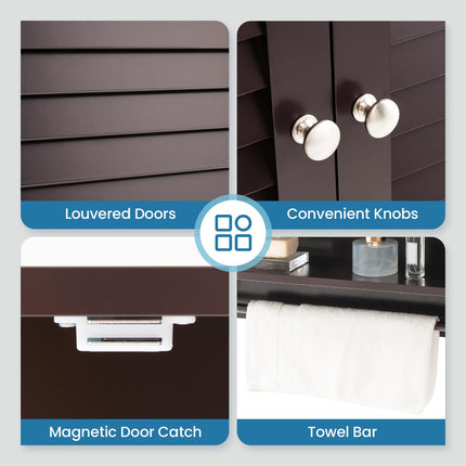 Dreamade Bathroom Cabinet Wall Mounted - Hanging Medicine Cabinet with 2 Louvered Doors