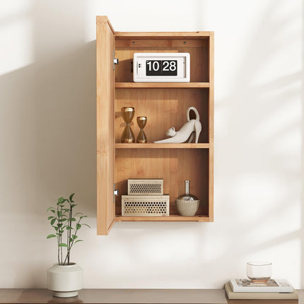 Dreamade Medicine Cabinet Mirror, Bathroom Wall Cabinet with Reversible Single Door, 2 Adjustable Shelves
