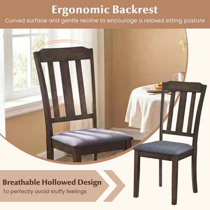 Dreamade Rubber Wood Dining Room Chairs with Comfortable Backrest & Padded Seat