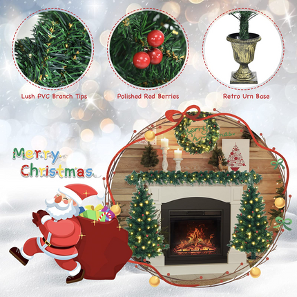 Dreamade Pre-lit Holiday Christmas 4-Piece Set, Christmas Garland - DreamadeUS