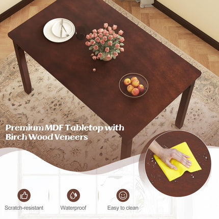 Dreamade Dining Table for 4 People, 48” x 29” Kitchen Table with Wood Legs, Rectangular Dinner Table for Small Space