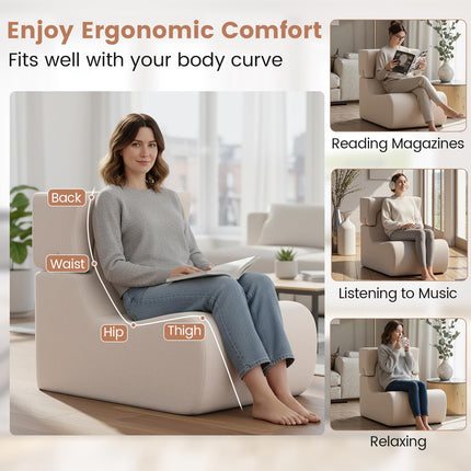 Dreamade Floor Chair for Adults, Lazy Sofa with Detachable Headrest