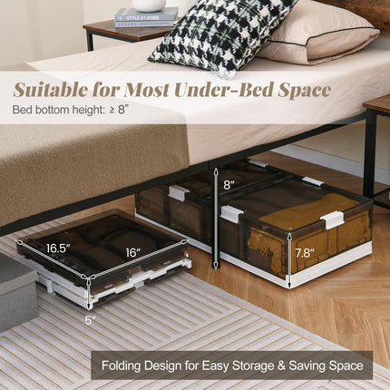 Dreamade 26.5Gal Under Bed Storage Containers, 2/4 Pack Stackable Rolling Plastic Storage Boxes with Wheels & Lids