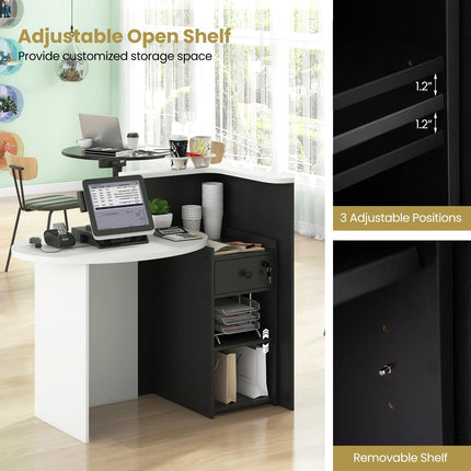 Dreamade Front Counter Desk with Lockable Drawer