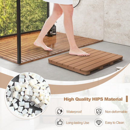 Dreamade Waterproof Bath Mat, Shower Mat for Bathroom Inside, Outdoor HIPS Floor Mat with Non Foot Pads