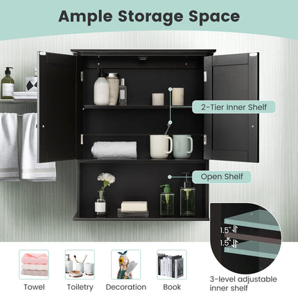 Dreamade Bathroom Wall Mounted Cabinet - Storage Cabinet w/Adjustable Shelf