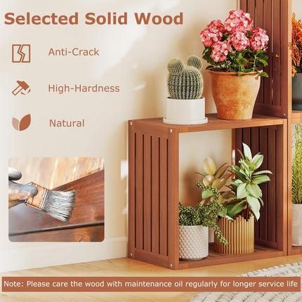 Dreamade 3/6 Cube Bookcase Solid Wood Stacking Storage Organizers w/Open Slatted Design