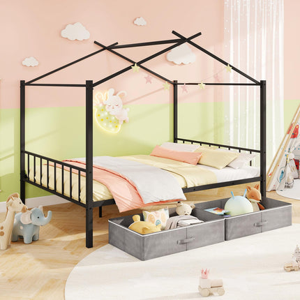 Dreamade Full Size House Bed with 2 Storage Drawers