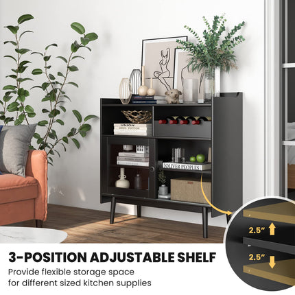 Dreamade Buffet Sideboard, Modern Coffee Bar Storage Cabinet