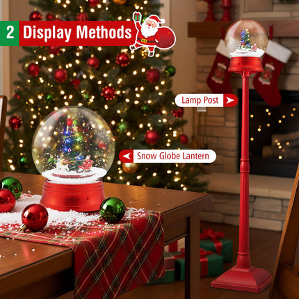 Dreamade 5 Ft Christmas Snow Globe Lantern | Musical Snowy Globe Street Lamp