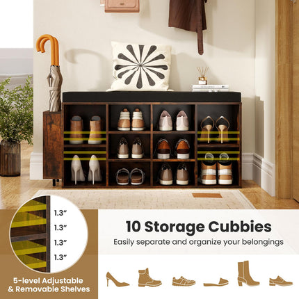 Dreamade Shoe Storage Bench with Umbrella Stand