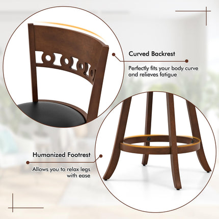 Dreamade Swivel Bar Stools, Counter Height Bar Chairs with Back