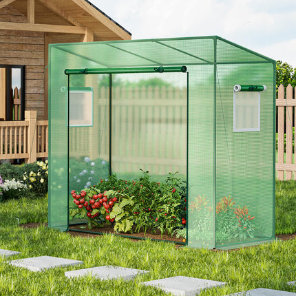 Dreamade Outdoor Portable Mini Greenhouse w/ PE Cover & 4 Ground Stakes & Ropes