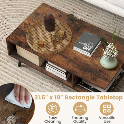 Dreamade Coffee Table with Storage for Living Room