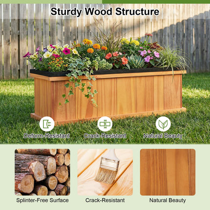 Dreamade Outdoor Raised Garden Bed 28” x 10” x 10” Pine Wood Planter Box