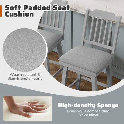 Dreamade 25" Modern Bar Stools Set of 2/4 360° Swivel Counter Height Chairs
