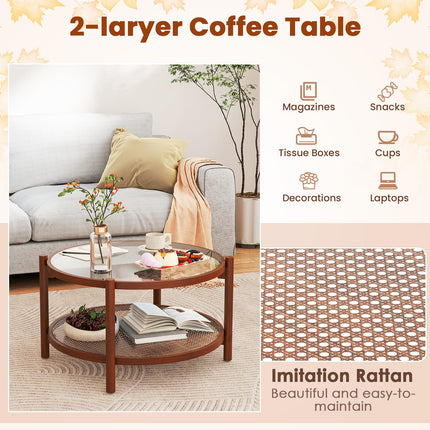 Dreamade Rattan Coffee Table