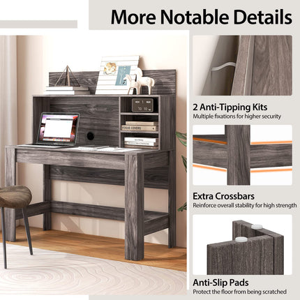 Dreamade Computer Desk with Bookshelf