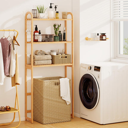Dreamade Bamboo Over The Toilet Storage, 3-Tier Bathroom Toilet Shelf Rack