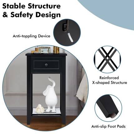 Dreamade Modern X-Design Nightstand