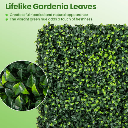 Dreamade Artificial Boxwood Hedge Wall, Faux Grass Wall with PE Leaves and Aluminum Frame